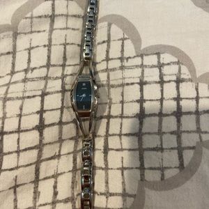 Stunning silver guess watch with diamond accent